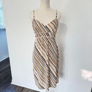 BCBGMAXAZRIA striped midi dress
